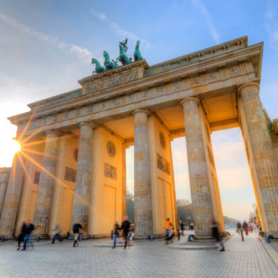 Brandenburg gate at sunset